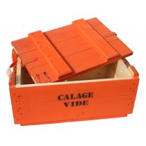 Bedna dřevěná na munici Francie - oranžová